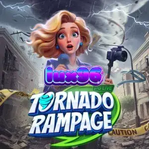 Tampilan visual grid berbentuk corong tornado pada slot Tornado Rampage